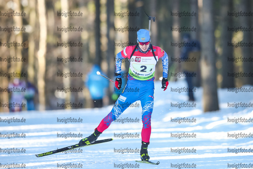 31.01.2021, xtwx, Biathlon IBU European Championships Duszniki Zdroj, Mixed Staffel, v.l. Nikita Porshnev (Russia)  /