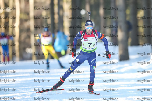 31.01.2021, xtwx, Biathlon IBU European Championships Duszniki Zdroj, Mixed Staffel, v.l. Giuseppe Montello (Italy)  /