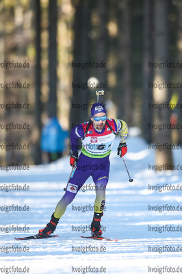 31.01.2021, xtwx, Biathlon IBU European Championships Duszniki Zdroj, Mixed Staffel, v.l. Artem Pryma (Ukraine)  /