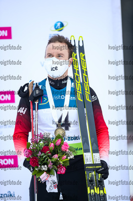 30.01.2021, xtwx, Biathlon IBU European Championships Duszniki Zdroj, Verfolgung Herren, v.l. Haavard Gutuboe Bogetveit (Norway)  /