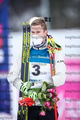 30.01.2021, xtwx, Biathlon IBU European Championships Duszniki Zdroj, Verfolgung Herren, v.l. Johannes Kuehn (Germany)  /