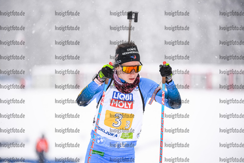 10.02.2021, xkvx, Biathlon IBU World Championships Pokljuka, Mixed Relay, v.l. Anais Chevalier-Bouchet (France) in aktion / in action competes