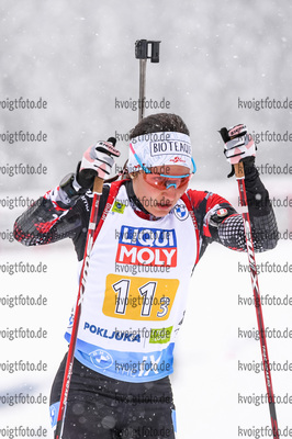 10.02.2021, xkvx, Biathlon IBU World Championships Pokljuka, Mixed Relay, v.l. Dunja Zdouc (Austria) in aktion / in action competes