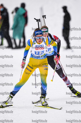 10.02.2021, xkvx, Biathlon IBU World Championships Pokljuka, Mixed Relay, v.l. Hanna Oeberg (Sweden) in aktion / in action competes