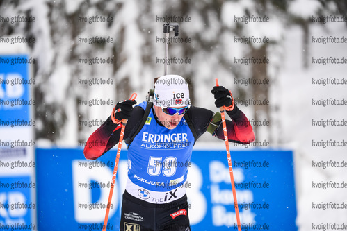 12.02.2021, xkvx, Biathlon IBU World Championships Pokljuka, Sprint Herren, v.l. Johannes Dale (Norway) in aktion / in action competes