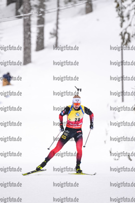 12.02.2021, xkvx, Biathlon IBU World Championships Pokljuka, Sprint Herren, v.l. Johannes Thingnes Boe (Norway) in aktion / in action competes