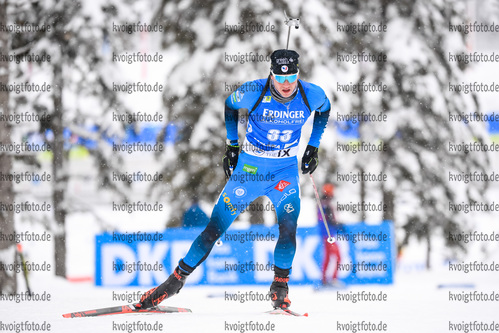 12.02.2021, xkvx, Biathlon IBU World Championships Pokljuka, Sprint Herren, v.l. Emilien Jacquelin (France) in aktion / in action competes