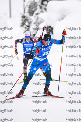 12.02.2021, xkvx, Biathlon IBU World Championships Pokljuka, Sprint Herren, v.l. Fabien Claude (France) in aktion / in action competes