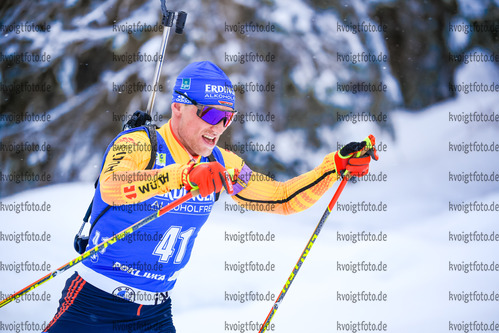 12.02.2021, xkvx, Biathlon IBU World Championships Pokljuka, Sprint Herren, v.l. Erik Lesser (Germany) in aktion / in action competes