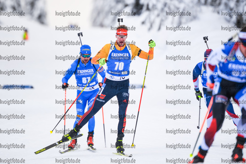 12.02.2021, xkvx, Biathlon IBU World Championships Pokljuka, Sprint Herren, v.l. Johannes Kuehn (Germany) in aktion / in action competes