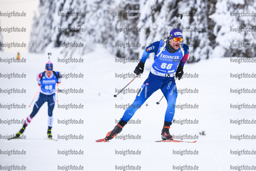 12.02.2021, xkvx, Biathlon IBU World Championships Pokljuka, Sprint Herren, v.l. Martin Jaeger (Switzerland) in aktion / in action competes