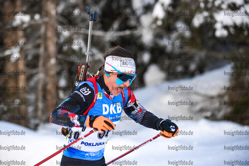 13.02.2021, xkvx, Biathlon IBU World Championships Pokljuka, Sprint Damen, v.l. Dunja Zdouc (Austria) in aktion / in action competes