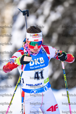 13.02.2021, xkvx, Biathlon IBU World Championships Pokljuka, Sprint Damen, v.l. Kamila Zuk (Poland) in aktion / in action competes