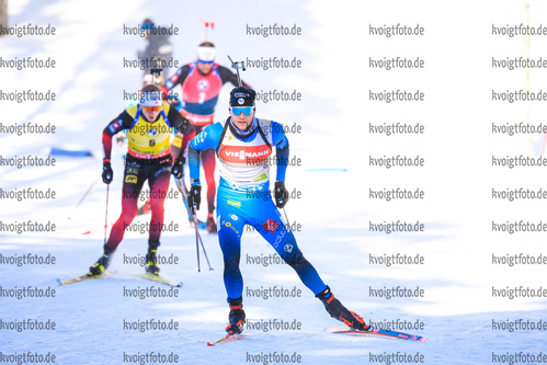14.02.2021, xkvx, Biathlon IBU World Championships Pokljuka, Verfolgung Herren, v.l. Emilien Jacquelin (France) in aktion / in action competes