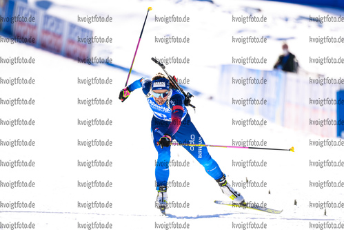 16.02.2021, xkvx, Biathlon IBU World Championships Pokljuka, Einzel Damen, v.l. Irene Cadurisch (Switzerland) im Ziel / in the finish