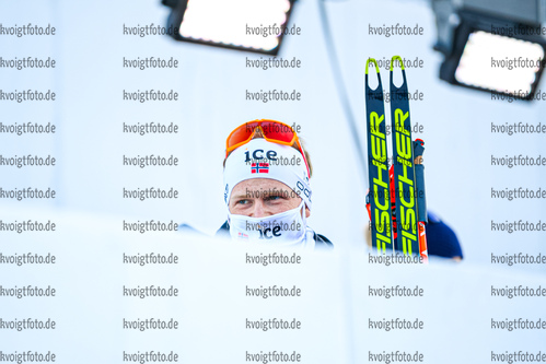 17.02.2021, xkvx, Biathlon IBU World Championships Pokljuka, Einzel Herren, v.l. Johannes Dale (Norway) vor der Siegerehrung / before the medal ceremony