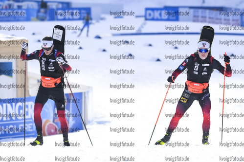 19.02.2021, xkvx, Biathlon IBU World Championships Pokljuka, Training Damen und Herren, v.l. Tarjei Boe (Norway) und Johannes Dale (Norway)  / 