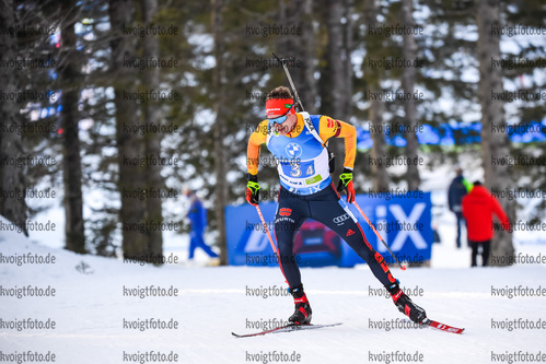 20.02.2021, xkvx, Biathlon IBU World Championships Pokljuka, Staffel Herren, v.l. Benedikt Doll (Germany)  / 