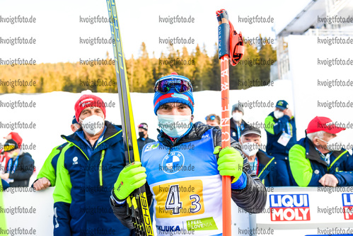 20.02.2021, xkvx, Biathlon IBU World Championships Pokljuka, Staffel Herren, v.l. Alexander Loginov (Russia)  / 