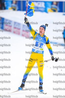 20.02.2021, xkvx, Biathlon IBU World Championships Pokljuka, Staffel Herren, v.l. Sebastian Samuelsson (Sweden)  / 