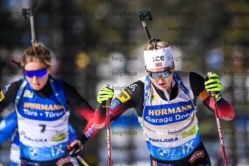21.02.2021, xkvx, Biathlon IBU World Championships Pokljuka, Massenstart Damen, v.l. Marte Olsbu Roeiseland (Norway) in aktion / in action competes