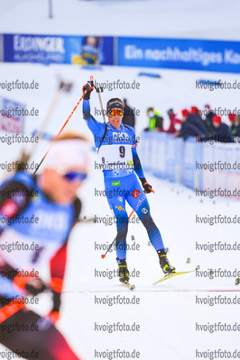 21.02.2021, xkvx, Biathlon IBU World Championships Pokljuka, Massenstart Herren, v.l. Quentin Fillon Maillet (France) im Ziel / in the finish