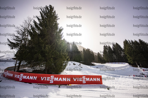 23.02.2021, xkvx, Nordic World Championships Oberstdorf, v.l.  Ansicht WM-Langlauf Arena im Ried / Viessmann Werbung / Overview WCH-CrossCountry Stadium / Viessmann Advertising