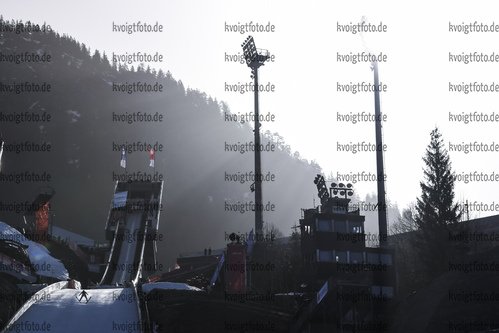 26.02.2021, xkvx, Nordic World Championships Oberstdorf, v.l.  Ansicht Skisprung Schanze am Schattenberg / Overview Skijumping Hill Oberstdorf