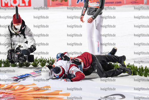 27.02.2021, xkvx, Nordic World Championships Oberstdorf, v.l. Dawid Kubacki of Poland, Piotr Zyla of Poland, Kamil Stoch of Poland  /
