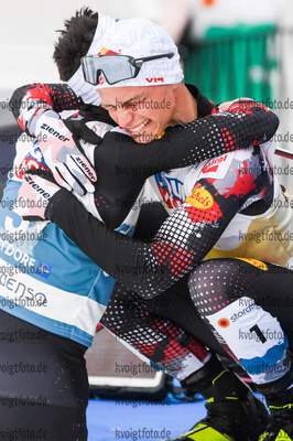 04.03.2021, xkvx, Nordic World Championships Oberstdorf, v.l. Lukas Greiderer of Austria, Johannes Lamparter of Austria  /