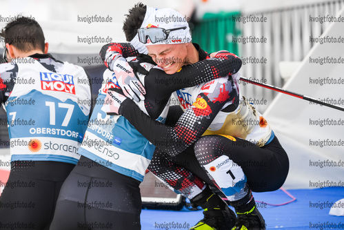 04.03.2021, xkvx, Nordic World Championships Oberstdorf, v.l. Lukas Greiderer of Austria, Johannes Lamparter of Austria  /