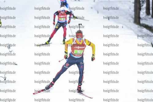 05.03.2020, xsoex, Biathlon IBU Weltcup NoveMesto na Morave, Staffel Herren, v.l. Benedikt Doll (Germany) in Aktion / in action competes