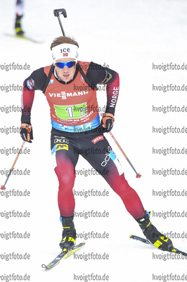 05.03.2020, xsoex, Biathlon IBU Weltcup NoveMesto na Morave, Staffel Herren, v.l. Johannes Dale (Norway) in Aktion / in action competes
