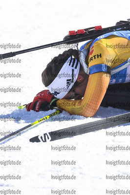 06.03.2020, xsoex, Biathlon IBU Weltcup NoveMesto na Morave, Sprint Damen, v.l. Vanessa Voigt (Germany) im Ziel / in the finish