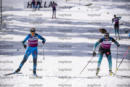 09.03.2020, xkvx, Biathlon IBU Cup Obertilliach, Training Herren und Damen, v.l. Sophie Chauveau (France) und Camille Bened (France)  / 