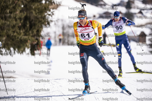 10.03.2020, xkvx, Biathlon IBU Cup Obertilliach, Einzel Herren, v.l. Dominic Schmuck (Germany)  / 