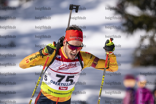 10.03.2020, xkvx, Biathlon IBU Cup Obertilliach, Einzel Herren, v.l. Johannes Werner Donhauser (Germany)  / 