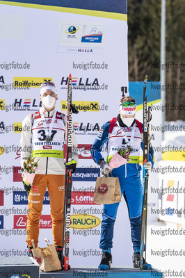 10.03.2020, xkvx, Biathlon IBU Cup Obertilliach, Einzel Herren, v.l. Justus Strelow (Germany) und Heikki Laitinen (Finland)  / 