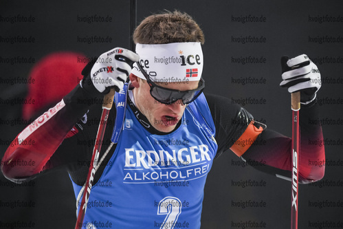 11.03.2020, xsoex, Biathlon IBU Weltcup NoveMesto na Morave, Sprint Herren, v.l. Tarjei Boe (Norway) in Aktion / in action competes