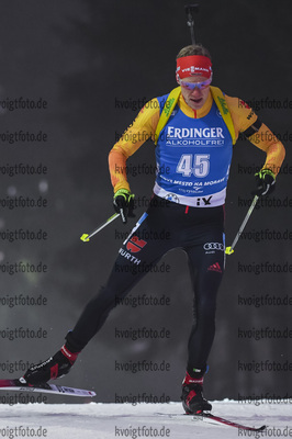 11.03.2020, xsoex, Biathlon IBU Weltcup NoveMesto na Morave, Sprint Herren, v.l. Roman Rees (Germany) in Aktion / in action competes