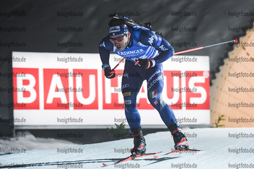 11.03.2020, xsoex, Biathlon IBU Weltcup NoveMesto na Morave, Sprint Herren, v.l. Tommaso Giacomel (Italy) in Aktion / in action competes