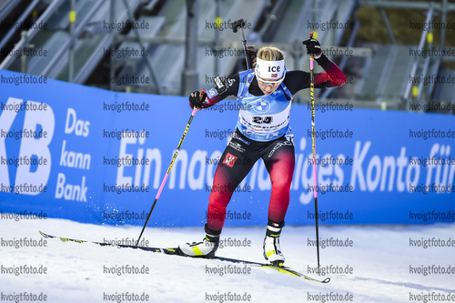 12.03.2020, xsoex, Biathlon IBU Weltcup NoveMesto na Morave, Sprint Damen, v.l. Ingrid Landmark Tandrevold (Norway) in Aktion / in action competes