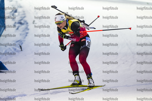 12.03.2020, xsoex, Biathlon IBU Weltcup NoveMesto na Morave, Sprint Damen, v.l. Tiril Eckhoff (Norway) in Aktion / in action competes