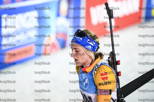 12.03.2020, xsoex, Biathlon IBU Weltcup NoveMesto na Morave, Sprint Damen, v.l. Anna Weidel (Germany) im Ziel / in the finish