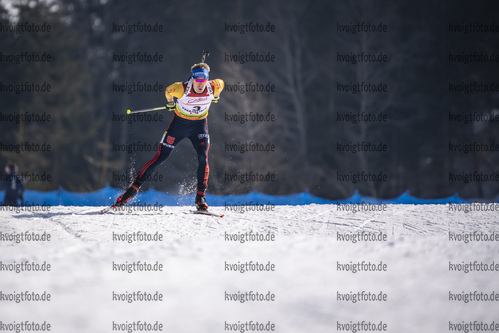 12.03.2020, xkvx, Biathlon IBU Cup Obertilliach, Sprint Herren, v.l. David Zobel (Germany)  / 