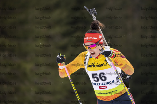 12.03.2020, xkvx, Biathlon IBU Cup Obertilliach, Sprint Damen, v.l. Juliane Fruehwirt (Germany)  / 