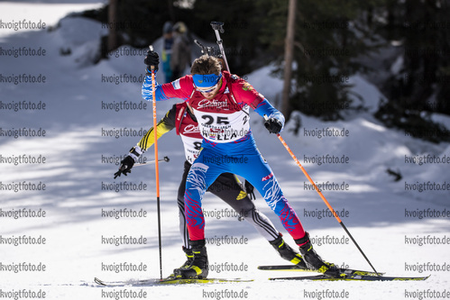 13.03.2020, xkvx, Biathlon IBU Cup Obertilliach, Sprint Herren, v.l. Anton Babikov (Russia)  / 