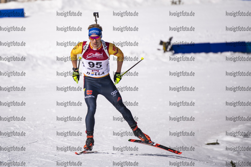 13.03.2020, xkvx, Biathlon IBU Cup Obertilliach, Sprint Herren, v.l. David Zobel (Germany)  / 