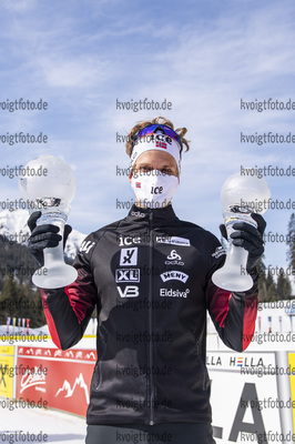 13.03.2020, xkvx, Biathlon IBU Cup Obertilliach, Sprint Herren, v.l. Filip Fjeld Andersen (Norway)  / 