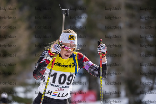 13.03.2020, xkvx, Biathlon IBU Cup Obertilliach, Sprint Damen, v.l. Lea Rothschopf (Austria)  / 